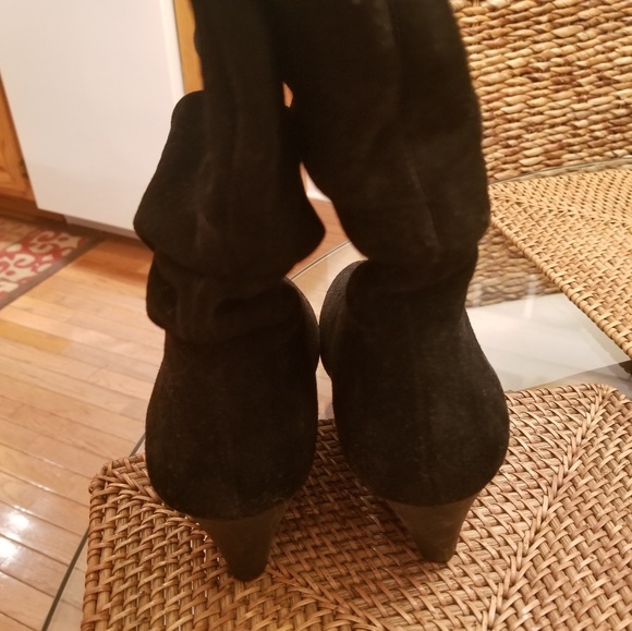 Alex Marie Black Leather Suede Boots - Picture 4 of 8